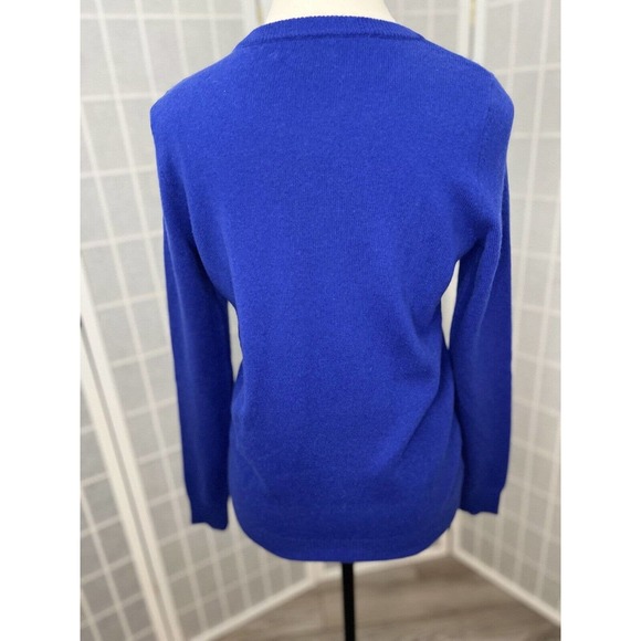 $188 C by Bloomingdale's Blue Cashmere Crewneck Women’s Sweater Size Small - Picture 6 of 9